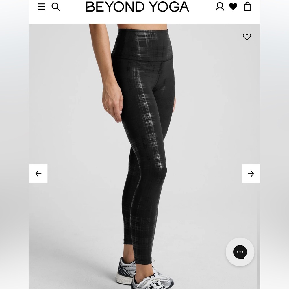 Beyond yoga plaid foil black high waist legging